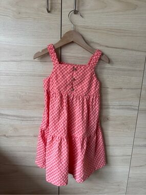 Carter's Coral Pink Gingham Tiered Sundress